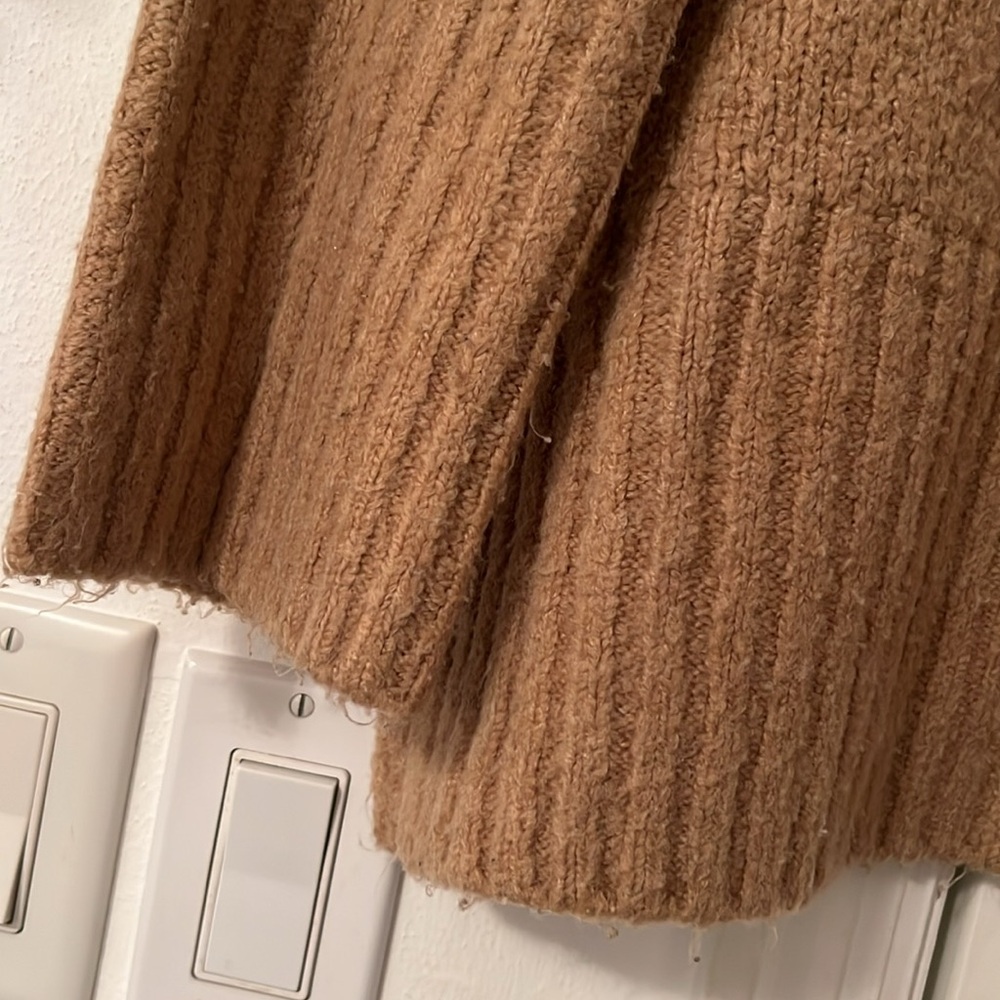Topshop Supersoft Deep Hem Crewneck Sweater Camel XS - Picture 10 of 13